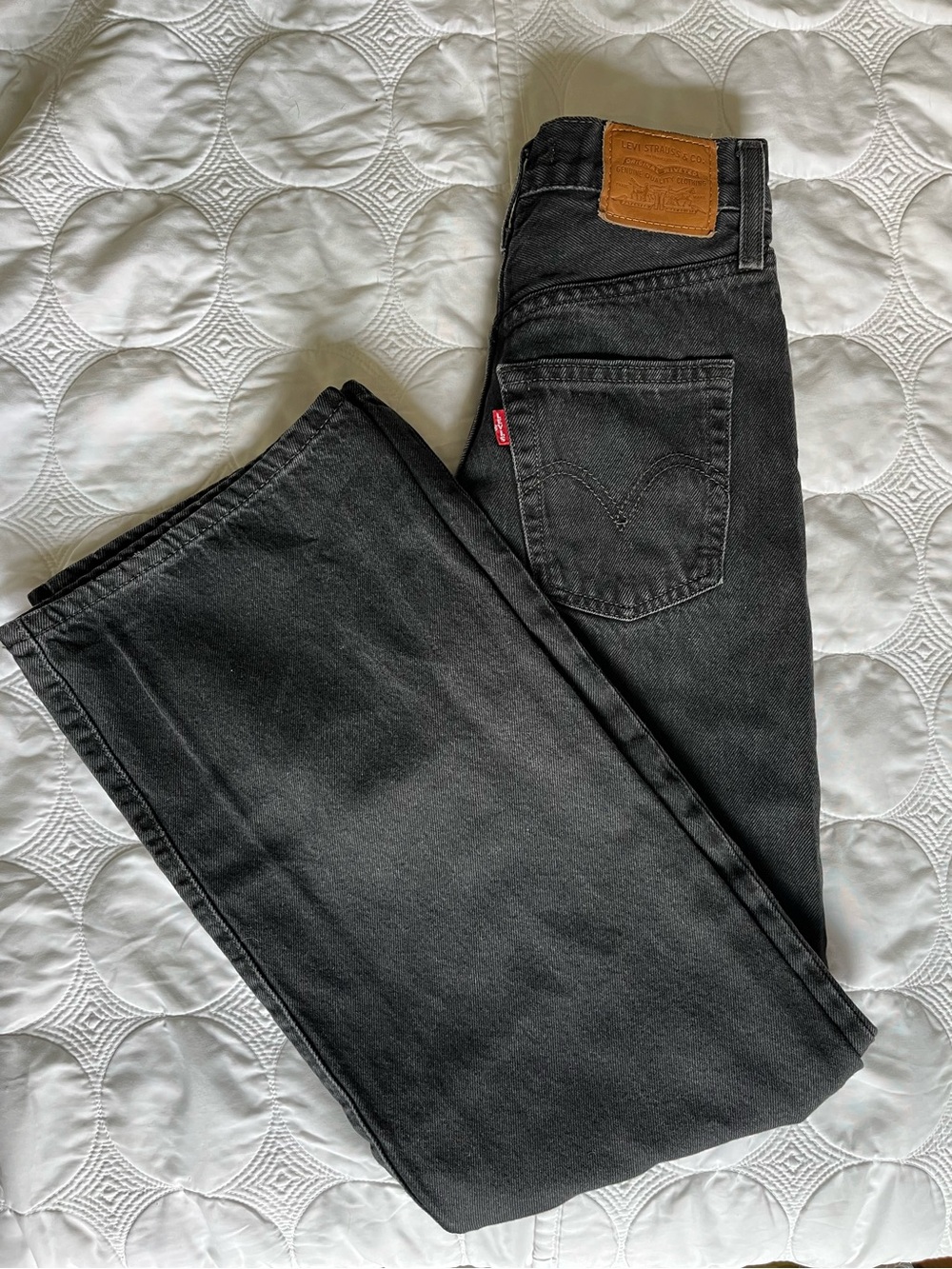 NWOT Women's Levi’s Black Ribcage Wide Leg Jeans (23)